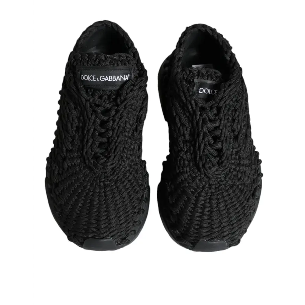 Dolce & Gabbana Schwarz gestrickte Daymaster Sneakers Schuhe - EU38/US7.5
