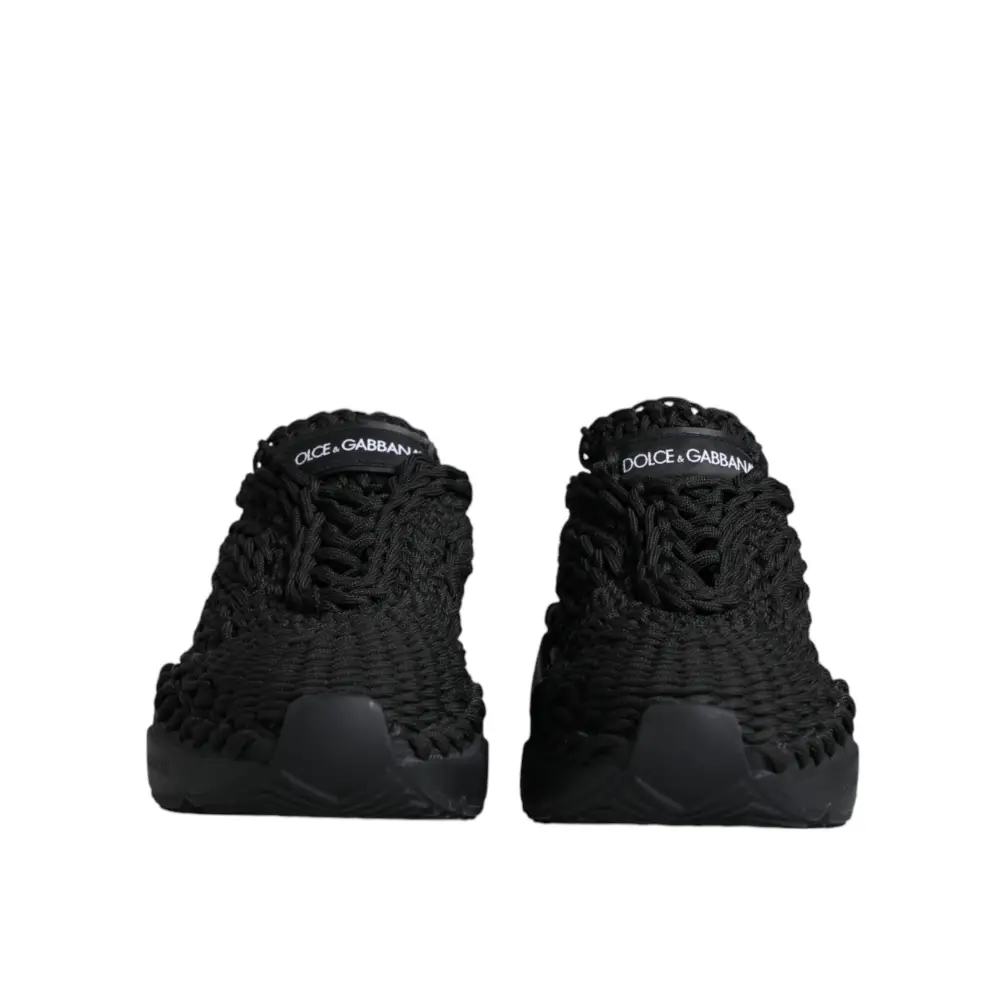 Dolce & Gabbana Schwarz gestrickte Daymaster Sneakers Schuhe - EU38/US7.5