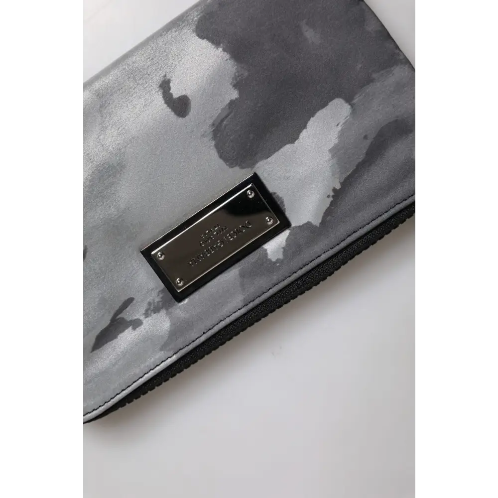Dolce & Gabbana Schwarz Grau Camouflage Logo Plaque Schlüsselanhänger Tasche