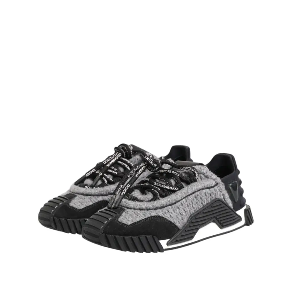 Dolce & Gabbana Schwarz Grau NS1 Low Top Turnschuhe Schuhe - EU35/US4.5