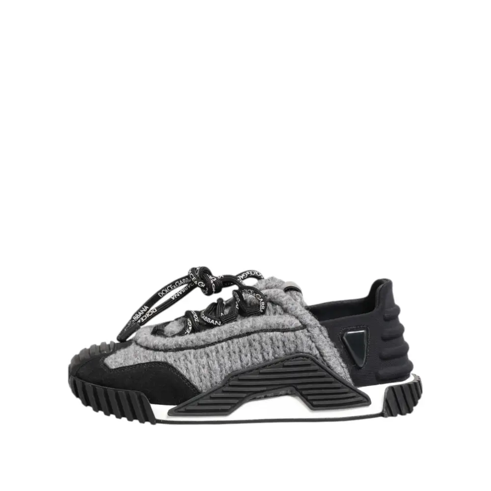 Dolce & Gabbana Schwarz Grau NS1 Low Top Turnschuhe Schuhe - EU35/US4.5