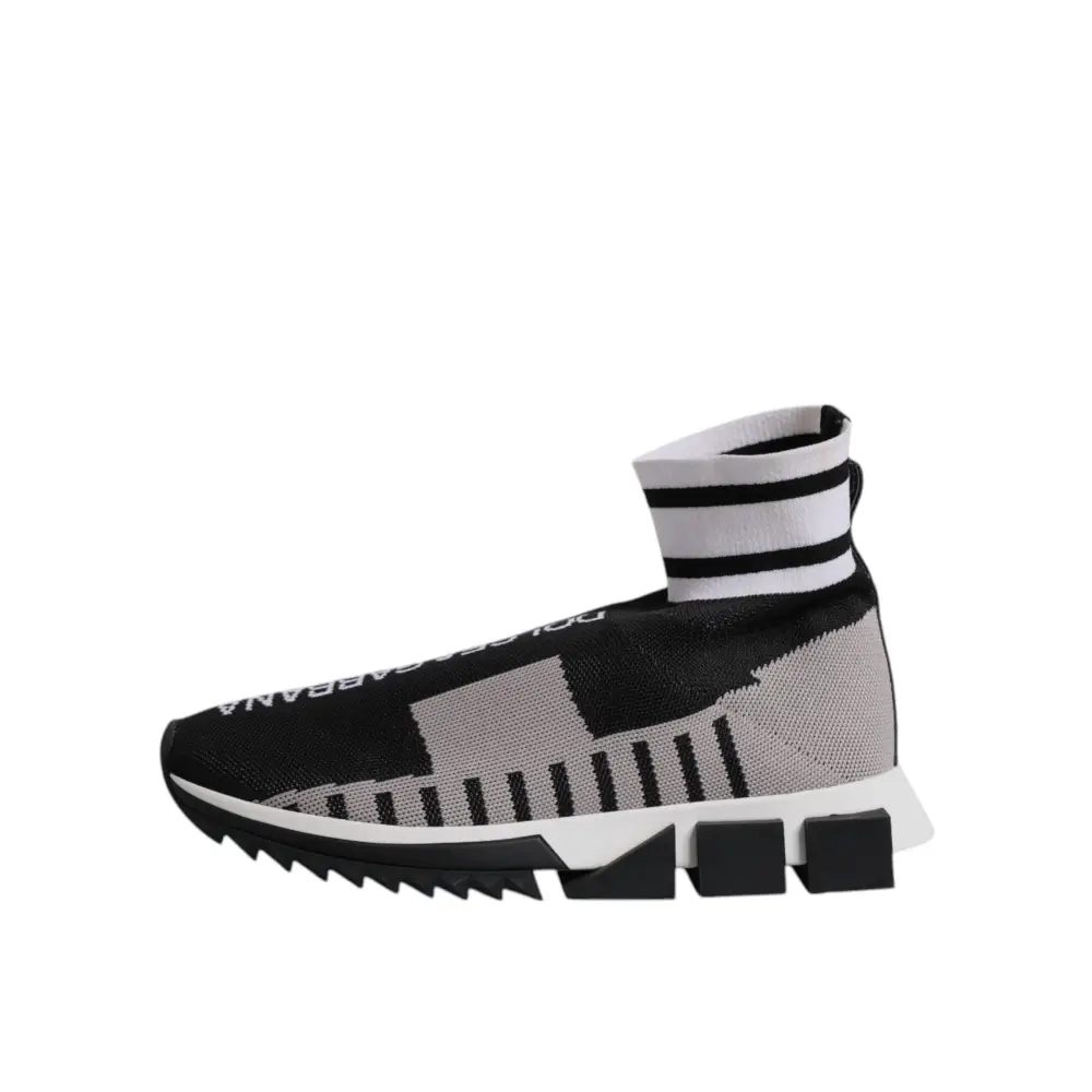 Dolce & Gabbana Schwarz Grau Sorrento Socken Frauen Turnschuhe Schuhe