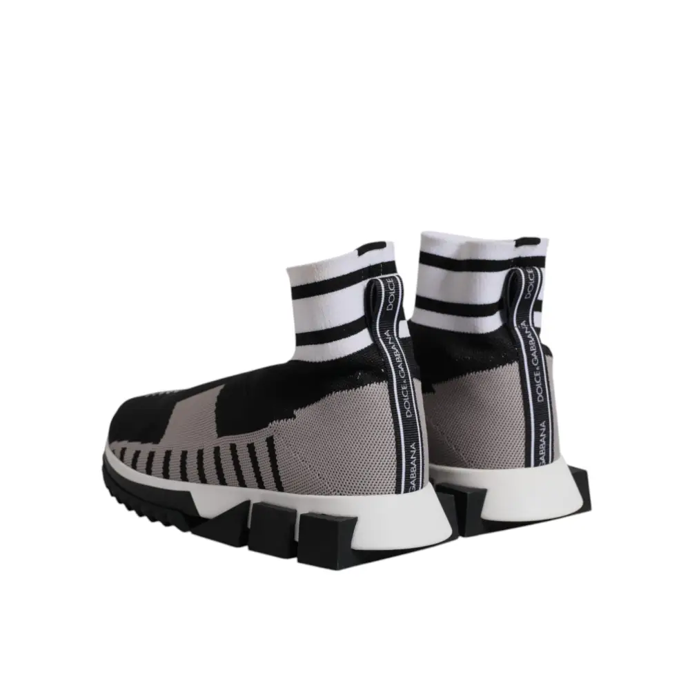 Dolce & Gabbana Schwarz Grau Sorrento Socken Frauen Turnschuhe Schuhe