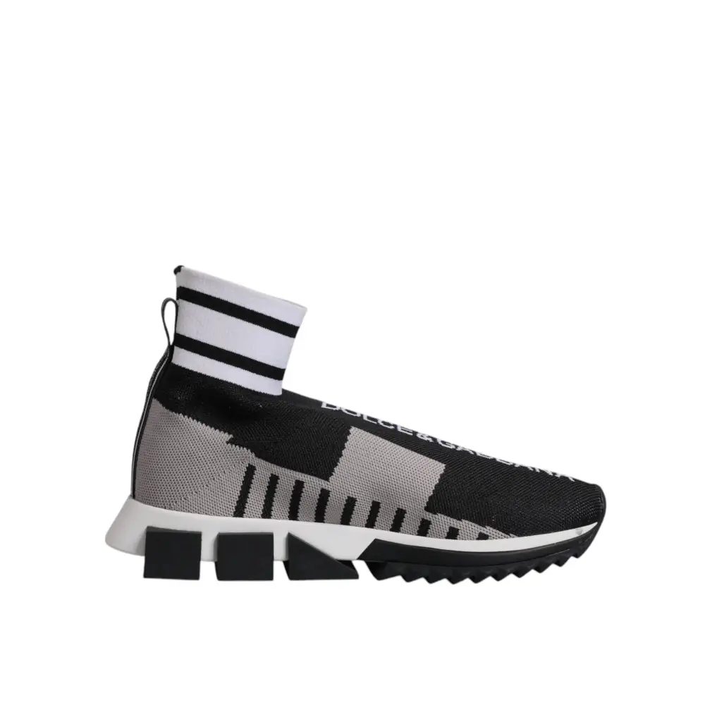Dolce & Gabbana Schwarz Grau Sorrento Socken Frauen Turnschuhe Schuhe