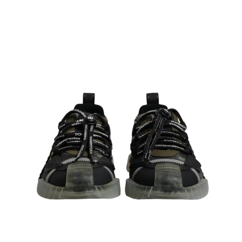 Dolce & Gabbana Schwarz Grün Camo NS1 Low Top Turnschuhe Schuhe - EU44.5/US11.5