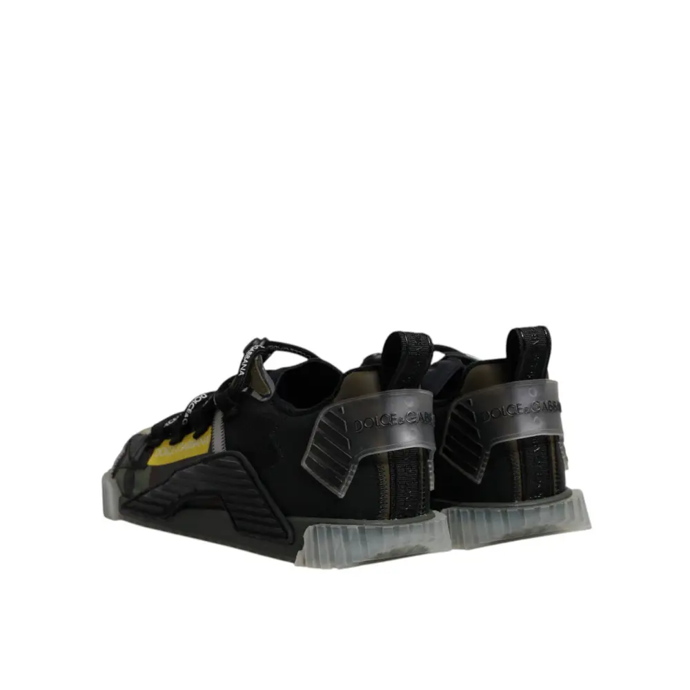 Dolce & Gabbana Schwarz Grün Camo NS1 Low Top Turnschuhe Schuhe - EU44.5/US11.5