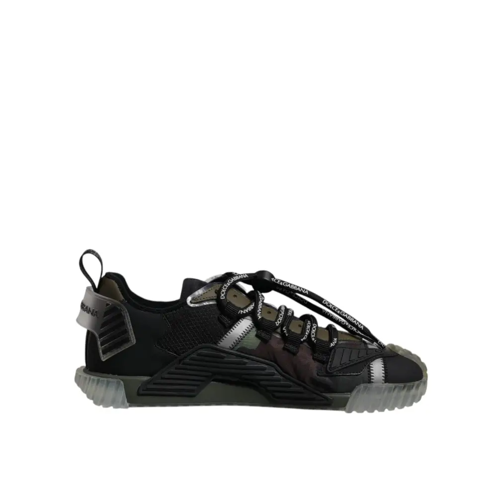 Dolce & Gabbana Schwarz Grün Camo NS1 Low Top Turnschuhe Schuhe - EU44.5/US11.5