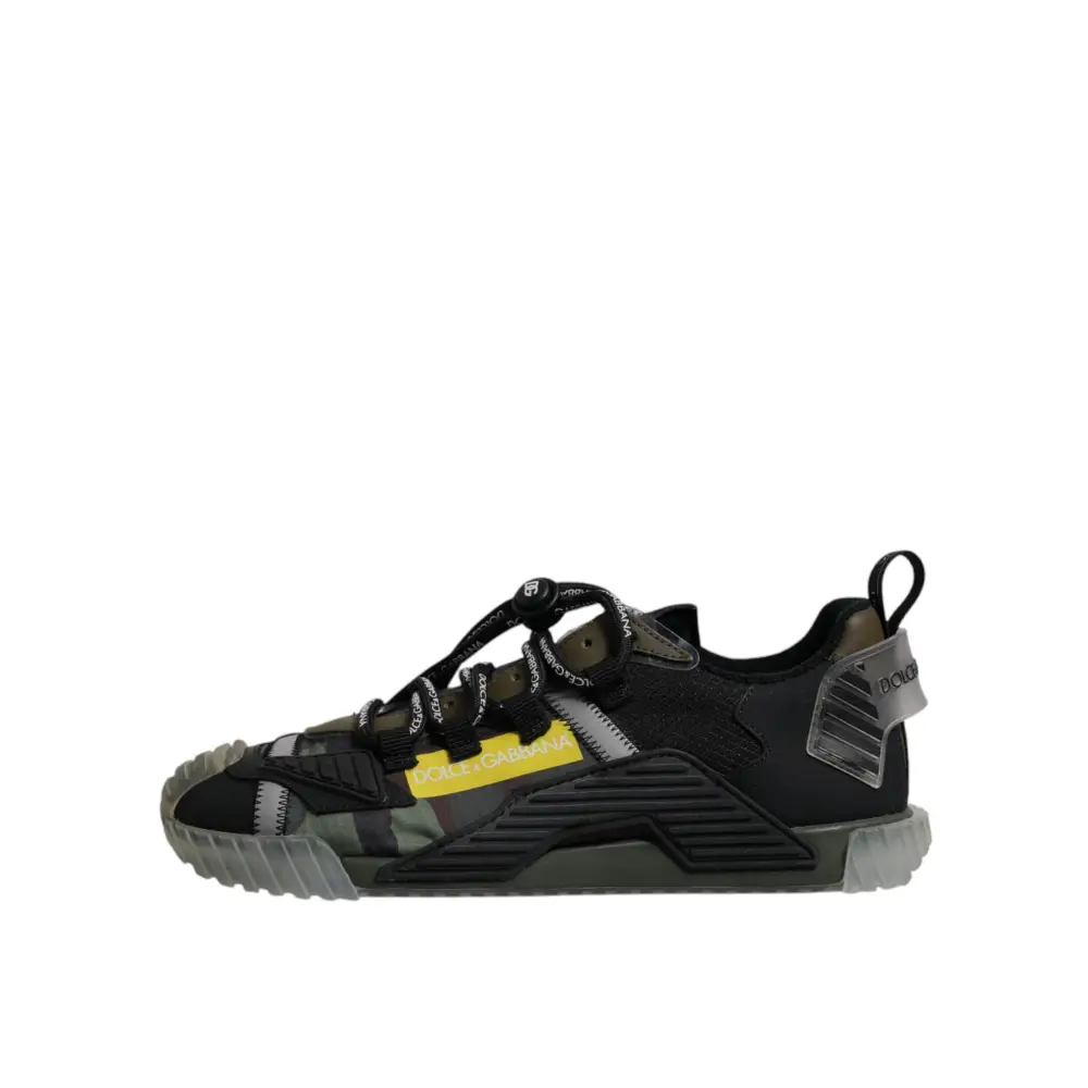 Dolce & Gabbana Schwarz Grün Camo NS1 Low Top Turnschuhe Schuhe - EU44.5/US11.5