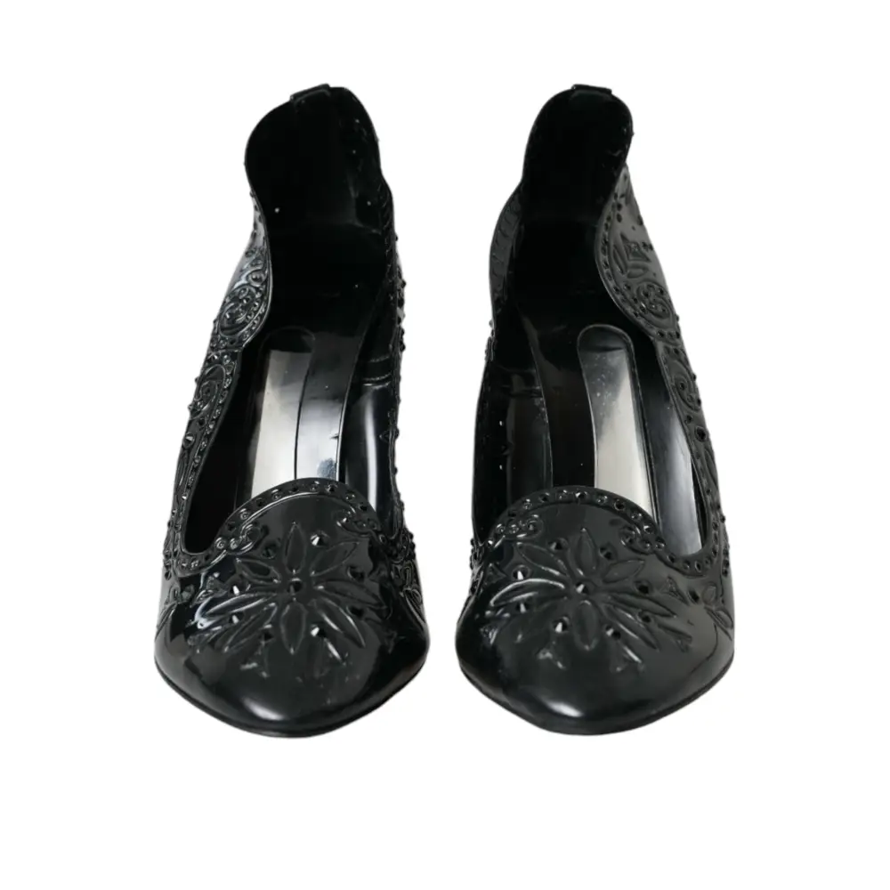 Dolce & Gabbana Schwarz Kristall CINDERELLA Heels Pumps Schuhe - EU40/US9.5