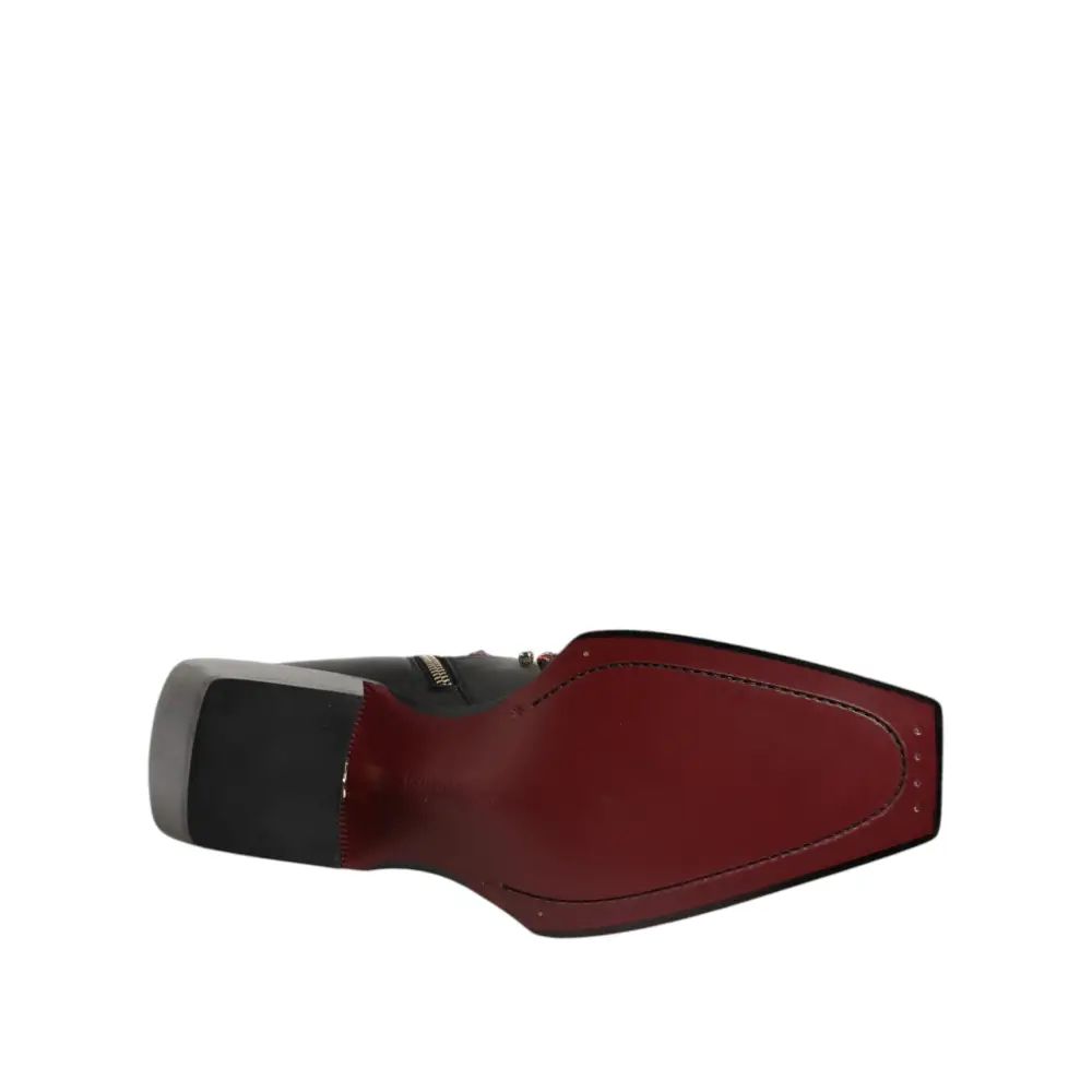 Dolce & Gabbana Schwarz Kristall verschönert Männer kurze Stiefel Schuhe