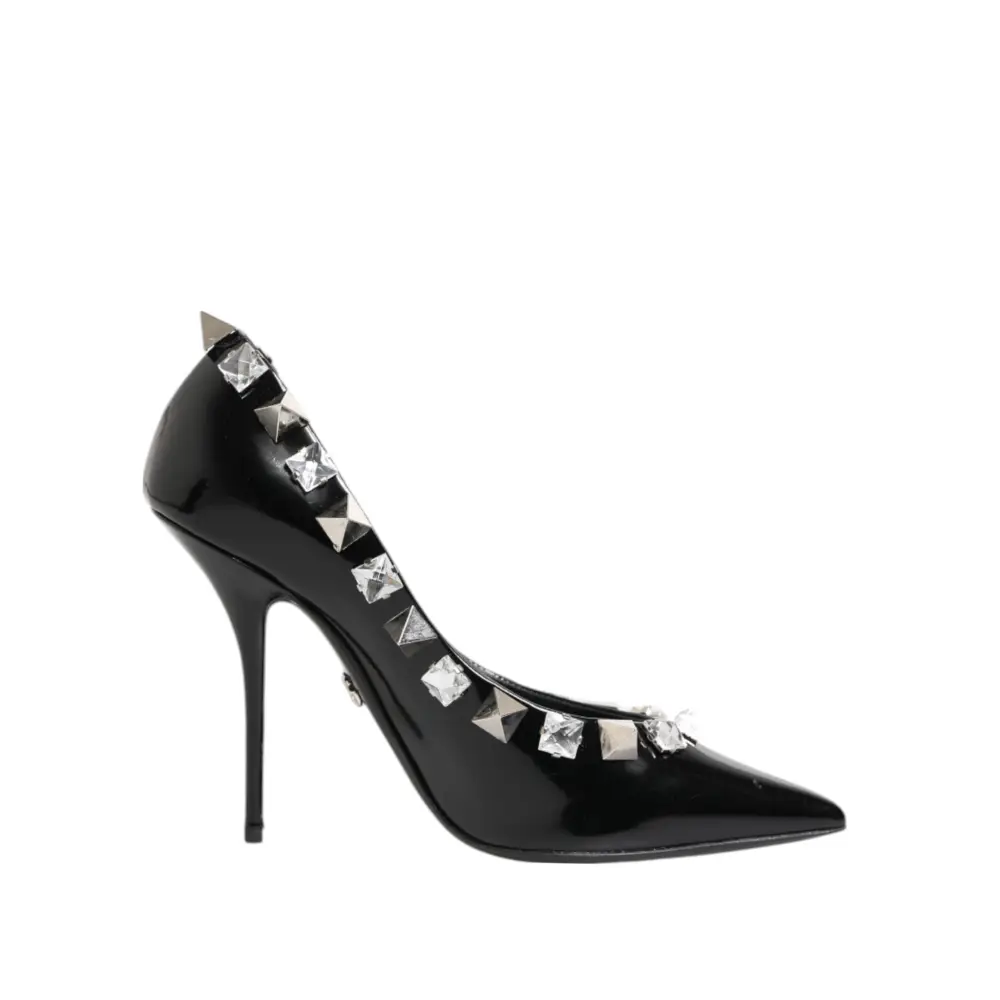 Dolce & Gabbana Schwarz Kristalle Nieten Stiletto Pumps Schuhe - EU39/US8.5