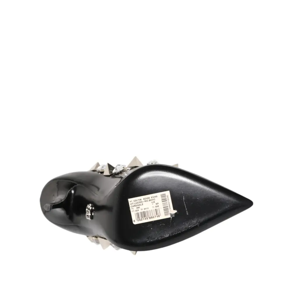 Dolce & Gabbana Schwarz Kristalle Nieten Stiletto Pumps Schuhe - EU39/US8.5