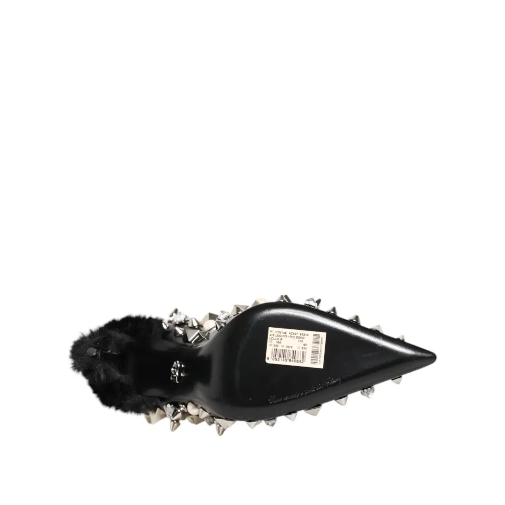 Dolce & Gabbana Schwarz Kristalle Nieten Stiletto Pumps Schuhe - EU39/US8.5