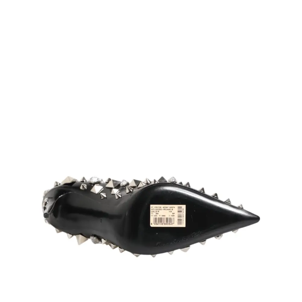 Dolce & Gabbana Schwarz Kristalle Nieten Stiletto Pumps Schuhe - EU39/US8.5