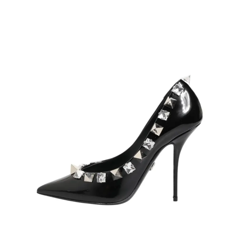 Dolce & Gabbana Schwarz Kristalle Nieten Stiletto Pumps Schuhe - EU39/US8.5