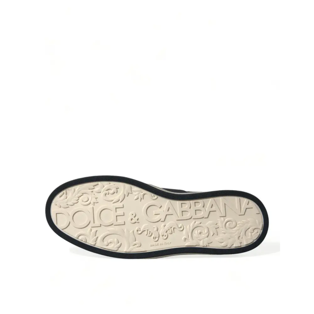 Dolce & Gabbana Schwarz Kroko Exotische Leder Turnschuhe Schuhe - EU40/US7