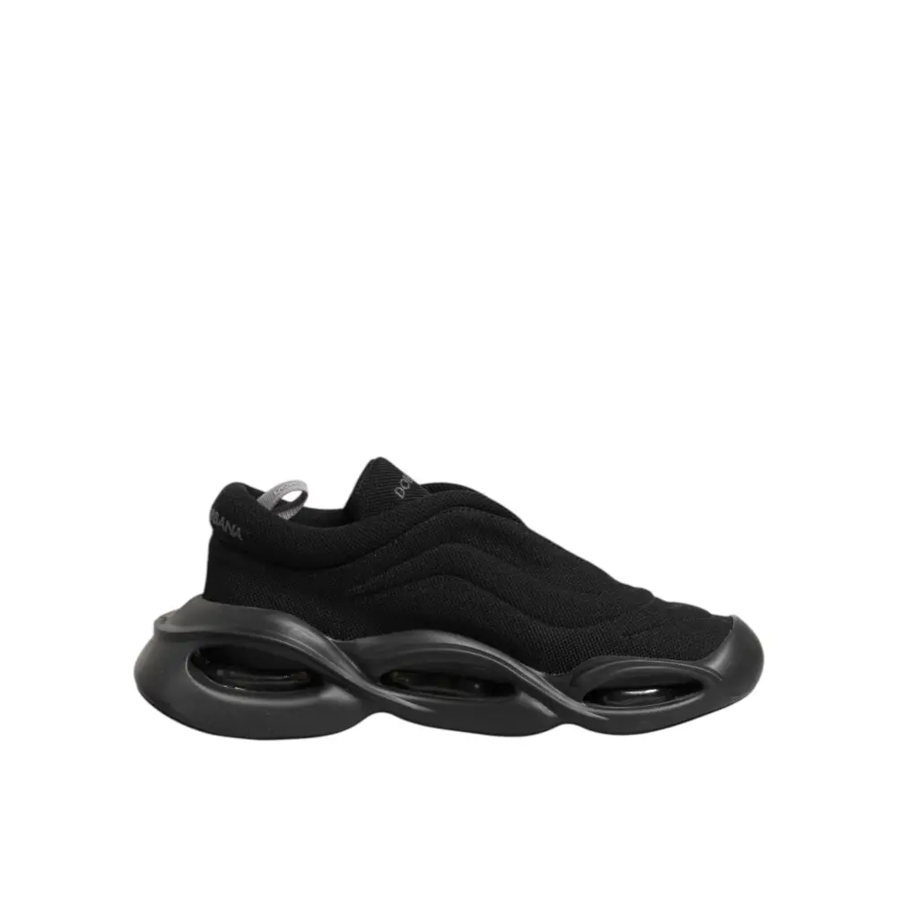 Dolce & Gabbana Schwarz Lace Up Wave Low Top Männer Sneaker Schuhe