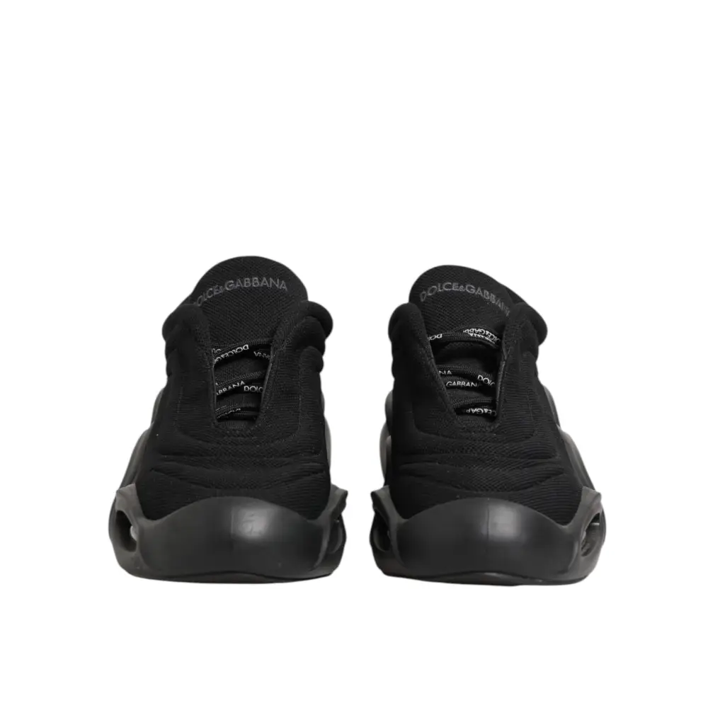 Dolce & Gabbana Schwarz Lace Up Wave Low Top Männer Sneaker Schuhe