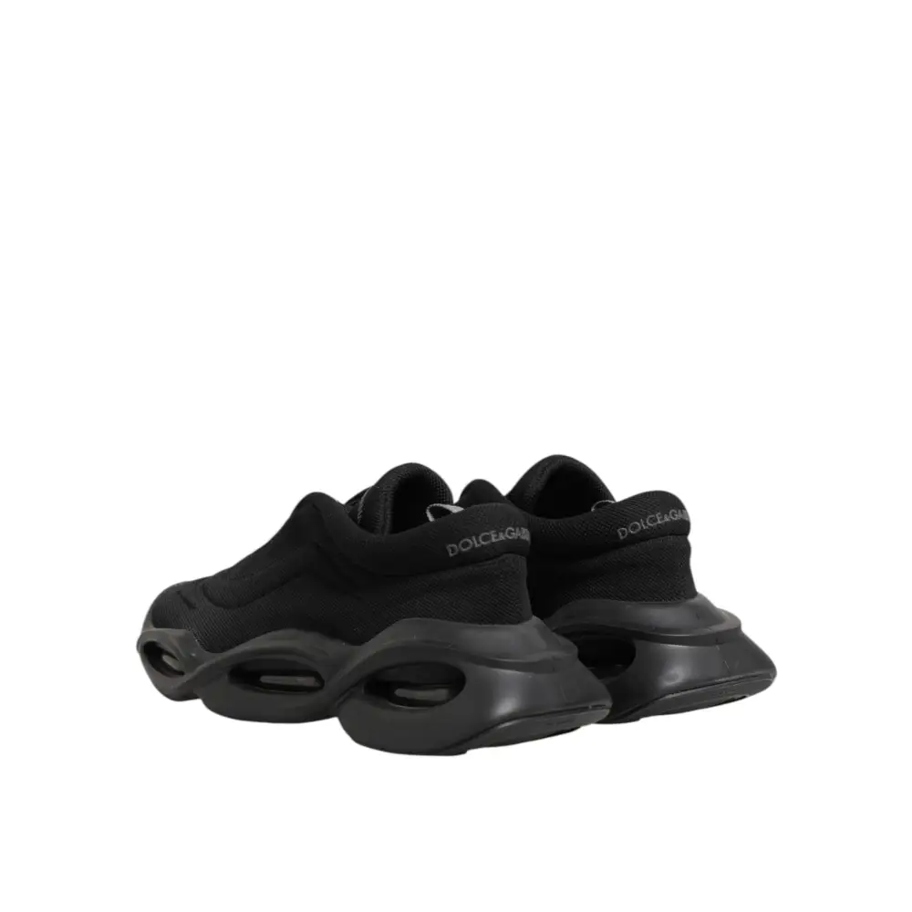 Dolce & Gabbana Schwarz Lace Up Wave Low Top Männer Sneaker Schuhe