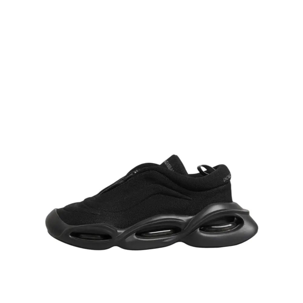 Dolce & Gabbana Schwarz Lace Up Wave Low Top Männer Sneaker Schuhe