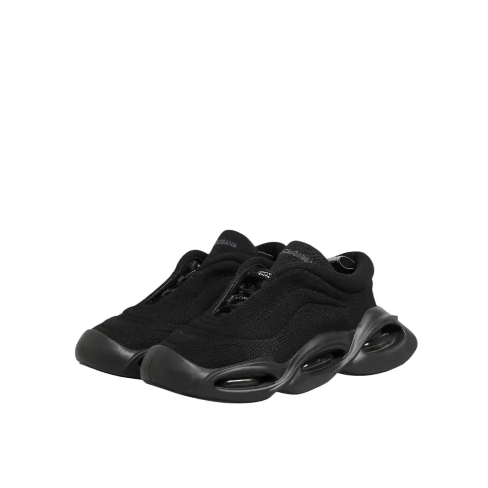 Dolce & Gabbana Schwarz Lace Up Wave Low Top Männer Sneaker Schuhe