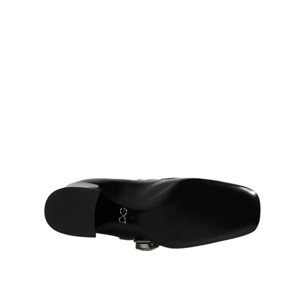 Dolce & Gabbana Schwarz Lackleder Kristall Mary Jane Pumps Schuhe - EU35/US4.5