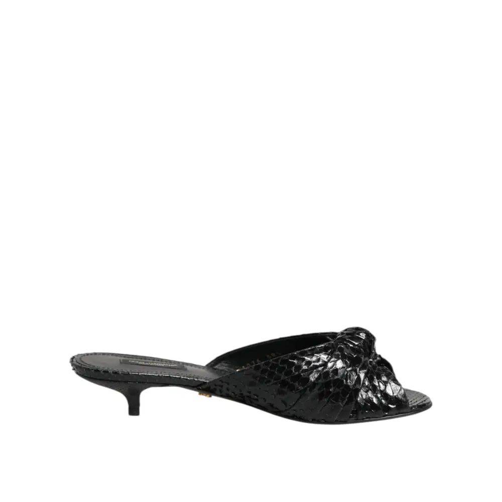 Dolce & Gabbana Schwarz Leder Absätze Sandalen Schuhe - EU36/US5.5