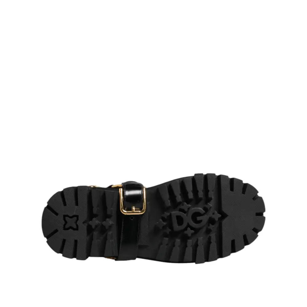 Dolce & Gabbana Schwarz Leder Chelsea Männer Kurze Stiefel Schuhe - EU36/US5.5