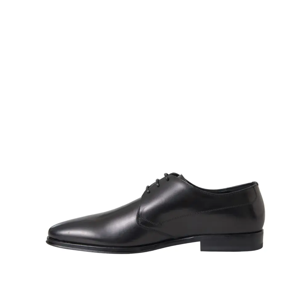 Dolce & Gabbana Schwarz Leder Derby Formal Kleid Männer Schuhe