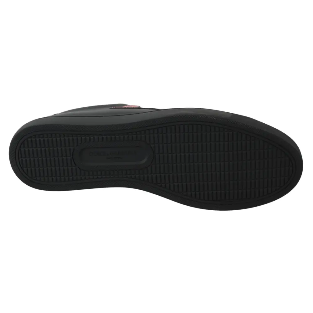 Dolce & Gabbana Schwarz Leder Liebe Herz Turnschuhe Damen Schuhe - EU35/US4.5