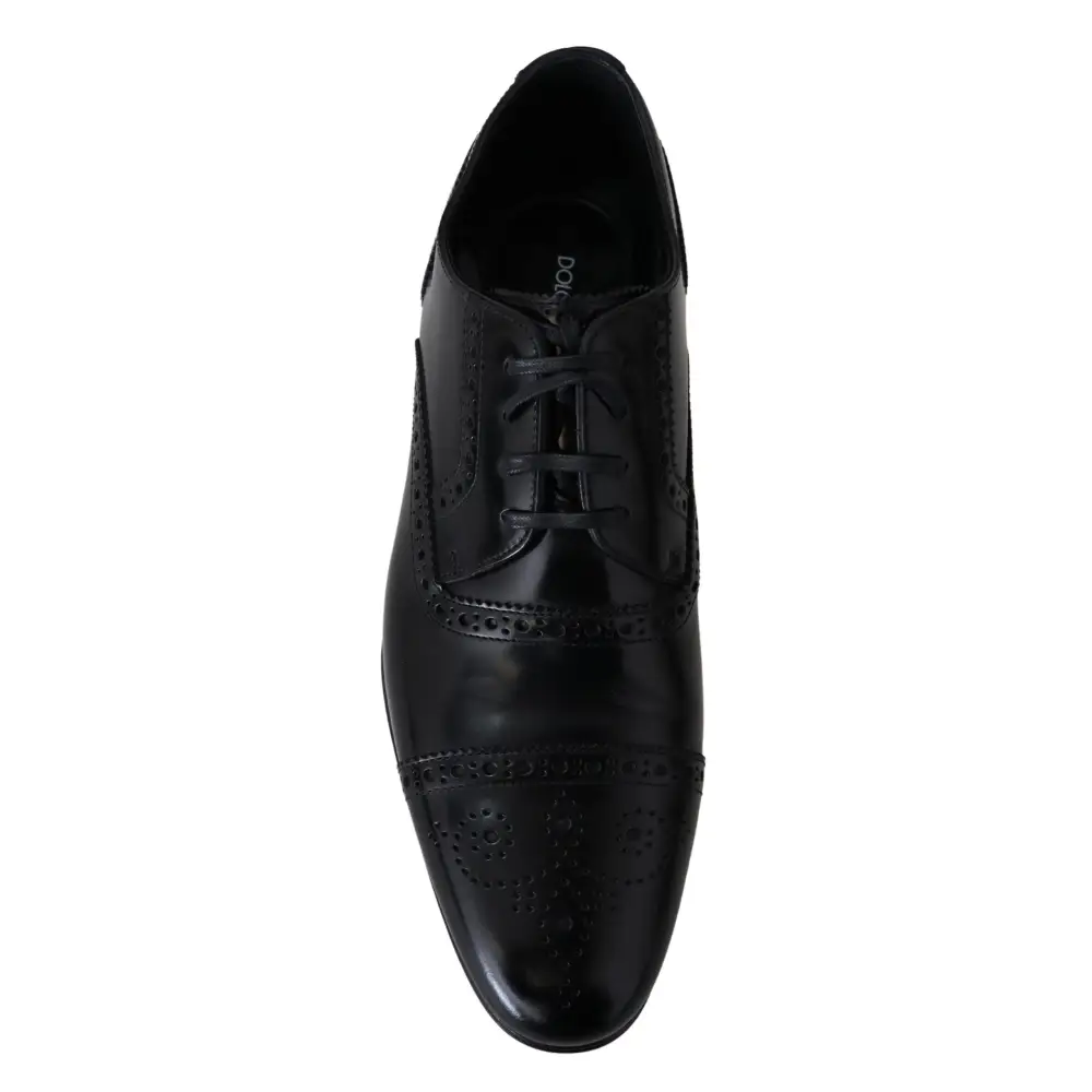 Dolce & Gabbana Schwarz Leder Männer Derby Formal Loafers Schuhe - EU39/US6