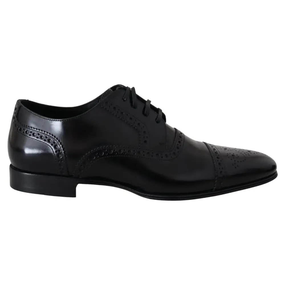 Dolce & Gabbana Schwarz Leder Männer Derby Formal Loafers Schuhe - EU39/US6