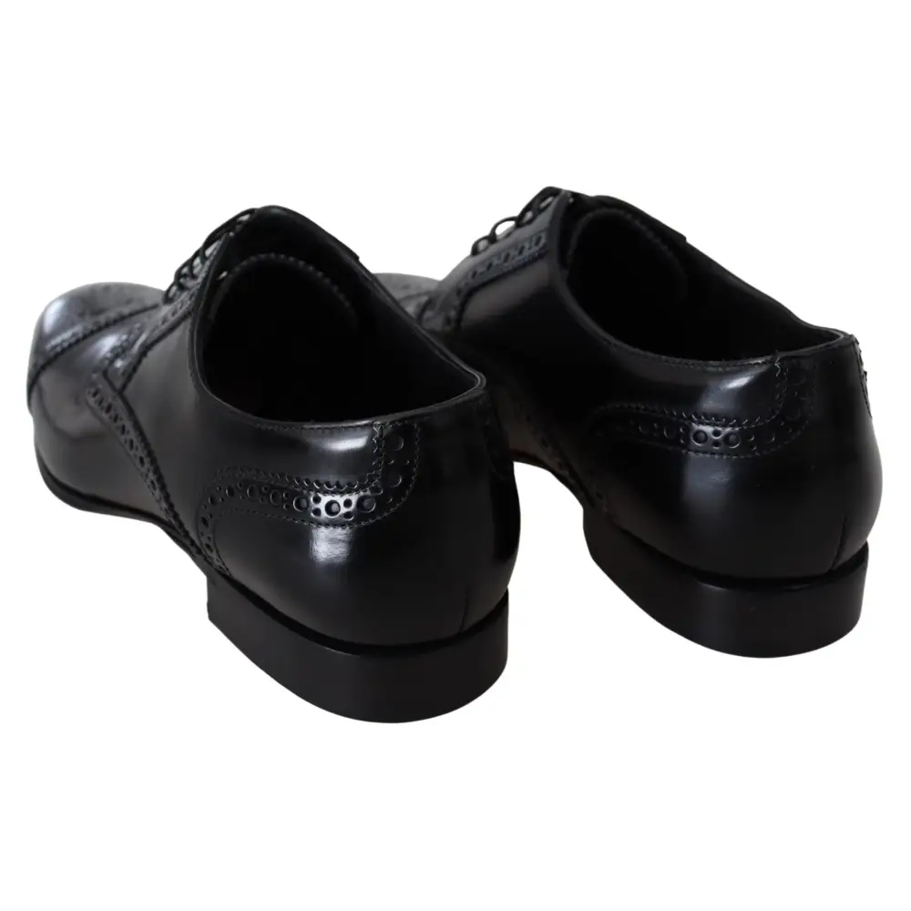 Dolce & Gabbana Schwarz Leder Männer Derby Formal Loafers Schuhe - EU39/US6