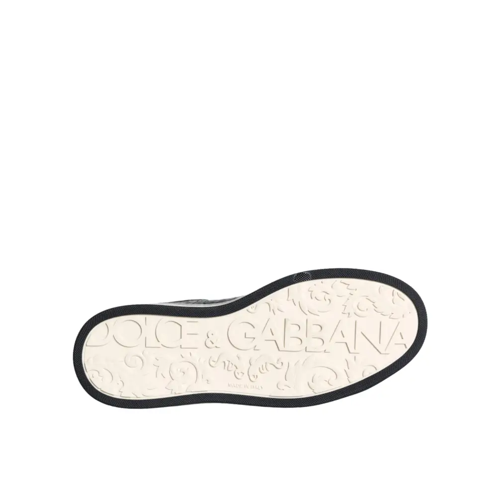 Dolce & Gabbana Schwarz Leder Männer Low Top Turnschuhe Schuhe - EU39/US6