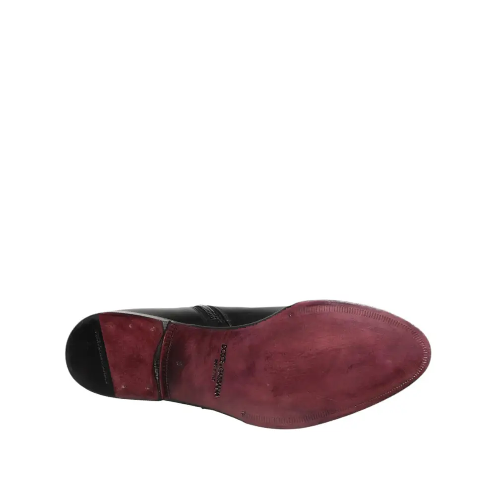 Dolce & Gabbana Schwarz Leder Mid Calf Männer Stiefel Schuhe - EU41/US8