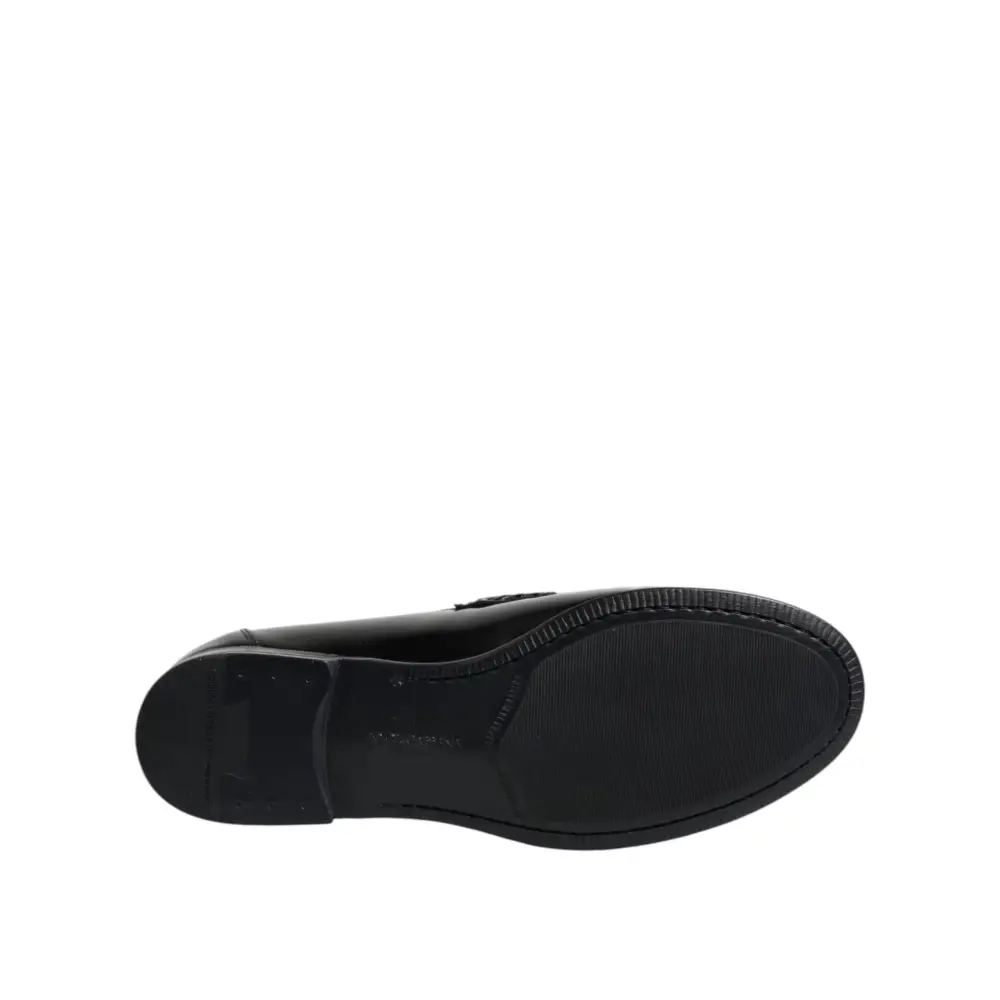 Dolce & Gabbana Schwarz Leder Slip On Loafers Kleid Schuhe - EU41.5/US8.5