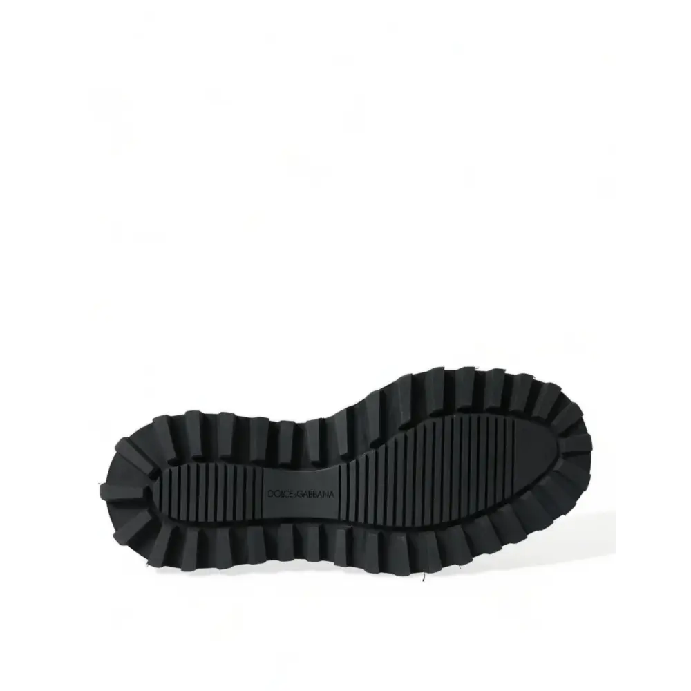 Dolce & Gabbana Schwarz Leder Slip On Stretch Chelsea Boots Schuhe - EU39/US6