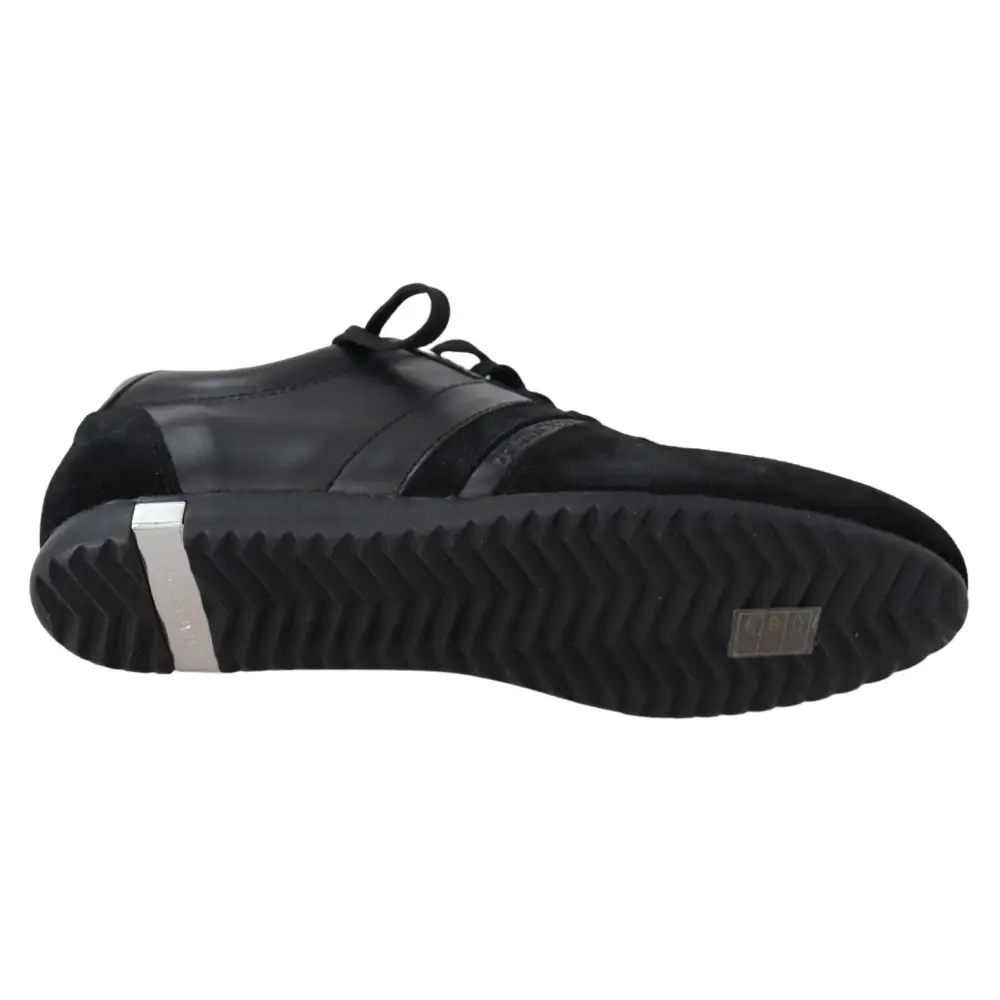 Dolce & Gabbana Schwarz Logo Leder Casual Turnschuhe Schuhe - EU39/US6