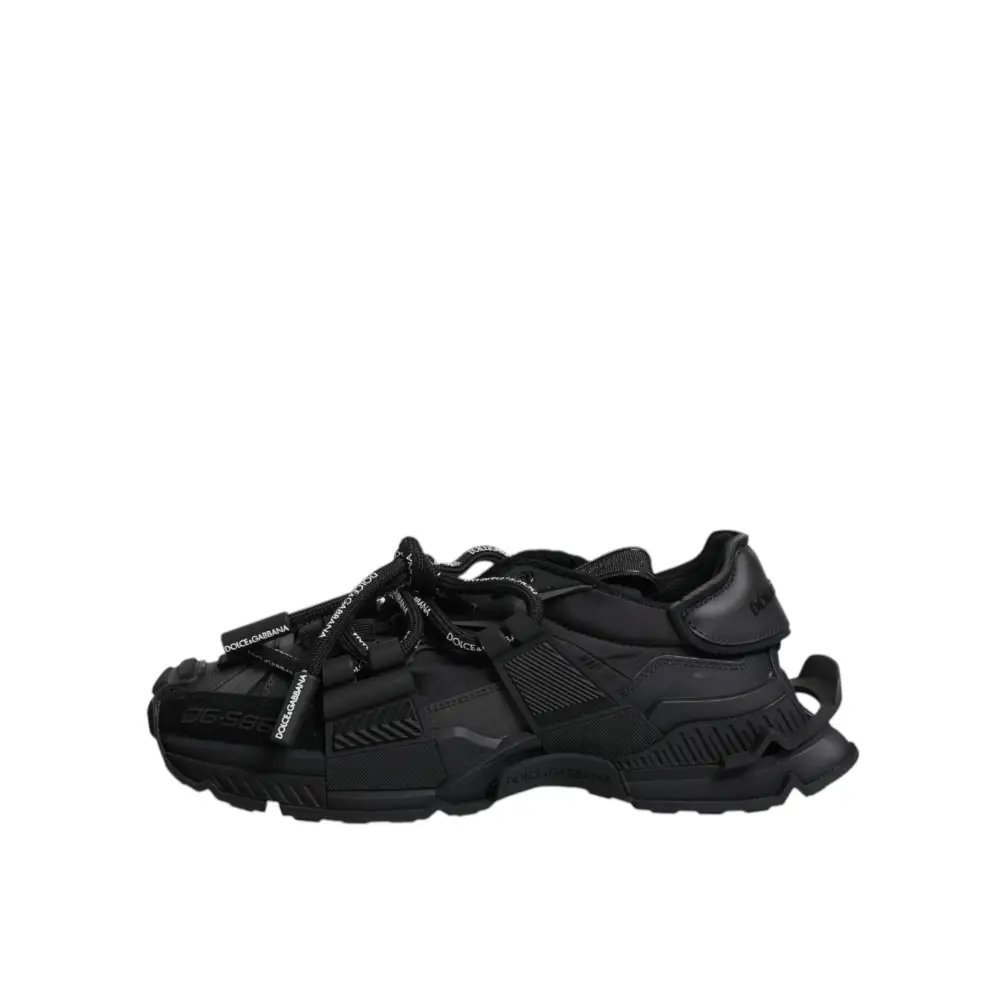 Dolce & Gabbana Schwarz Low Top Space Lace Up Sneakers Schuhe - EU39/US6