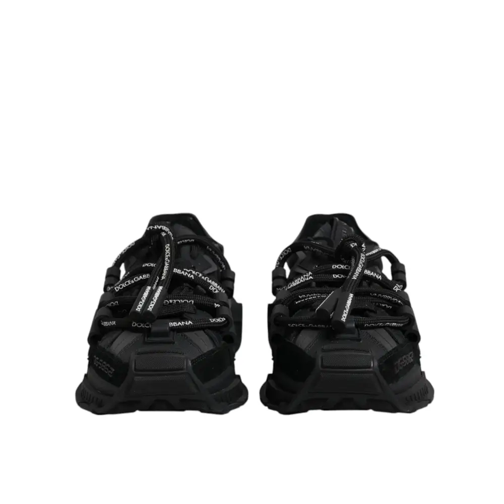 Dolce & Gabbana Schwarz Low Top Space Lace Up Sneakers Schuhe - EU39/US6