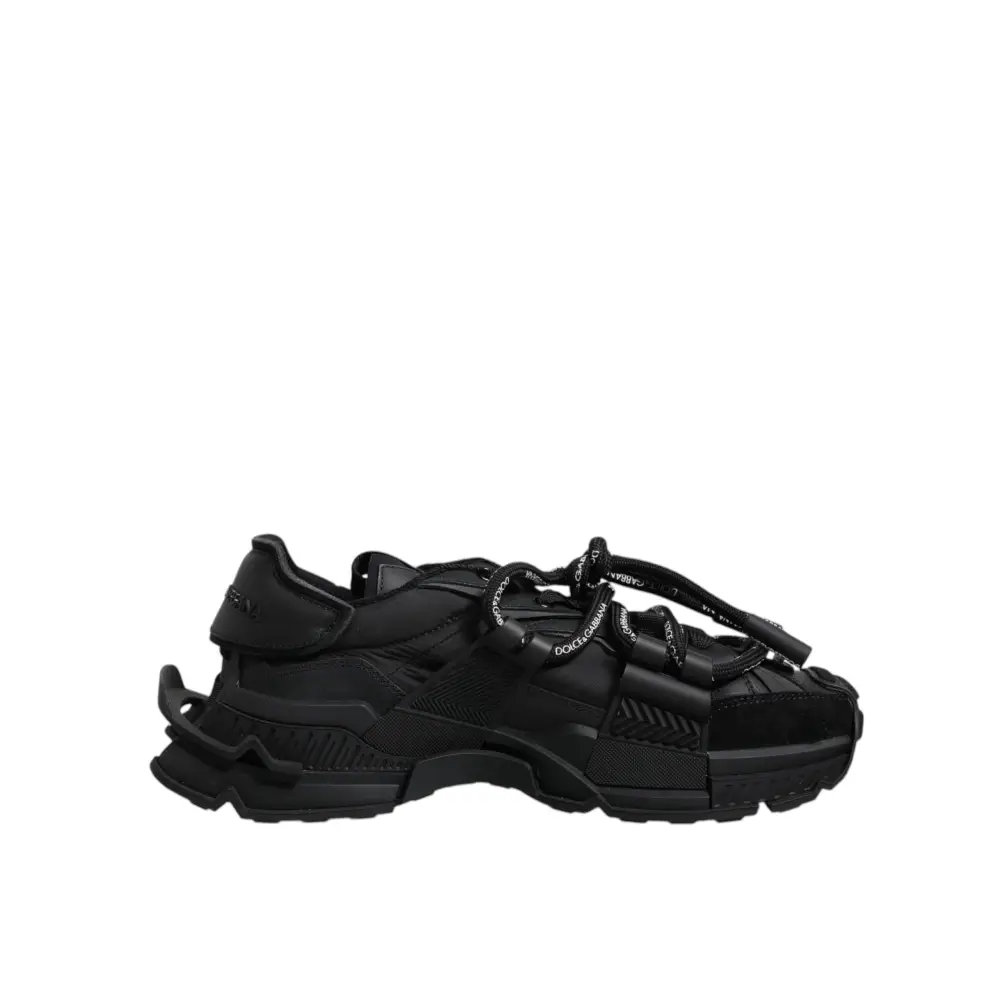 Dolce & Gabbana Schwarz Low Top Space Lace Up Sneakers Schuhe - EU39/US6