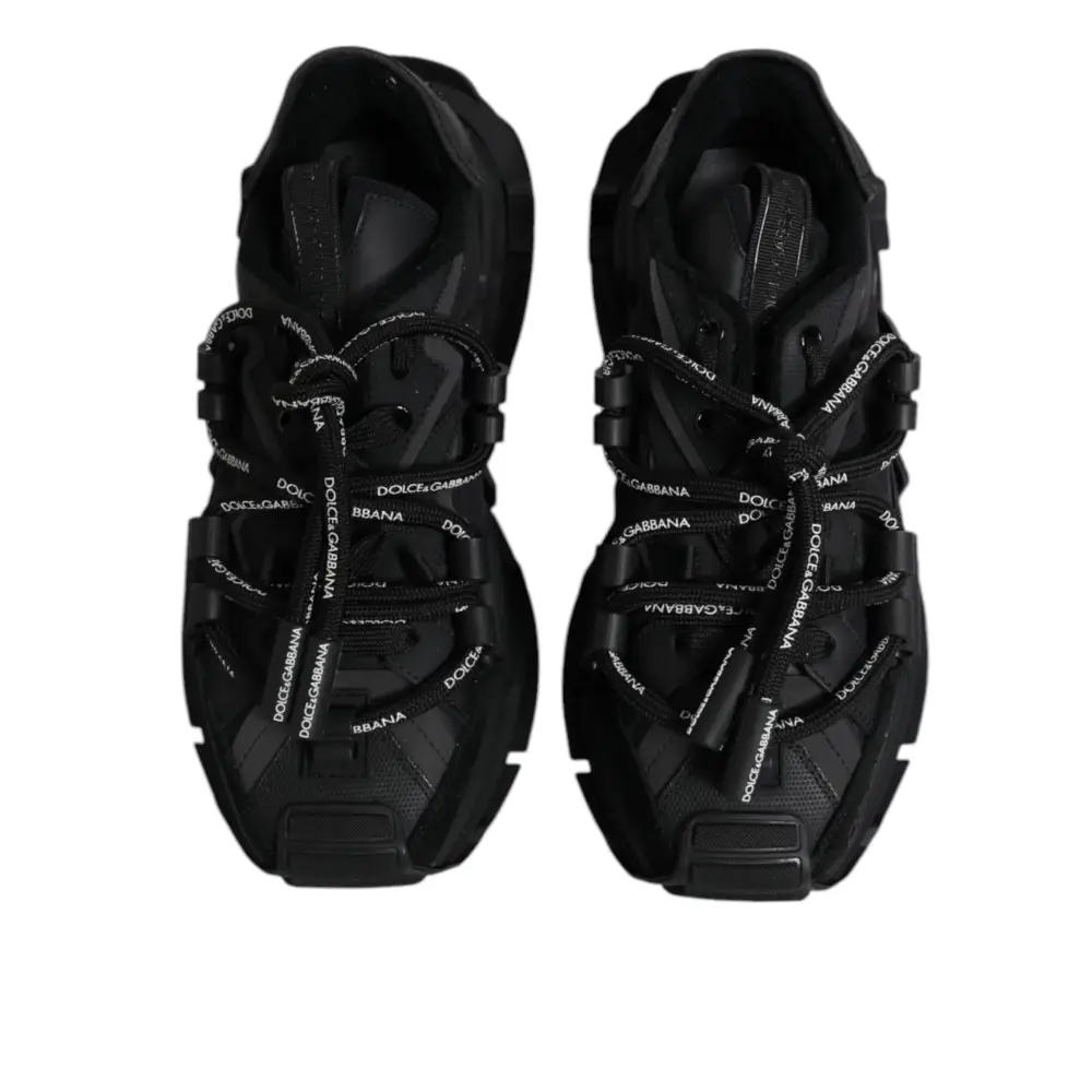 Dolce & Gabbana Schwarz Low Top Space Lace Up Sneakers Schuhe - EU39/US6