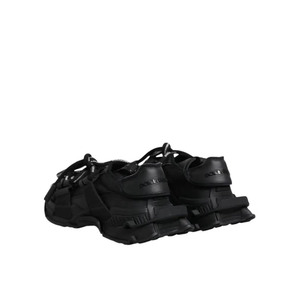 Dolce & Gabbana Schwarz Low Top Space Lace Up Sneakers Schuhe - EU39/US6