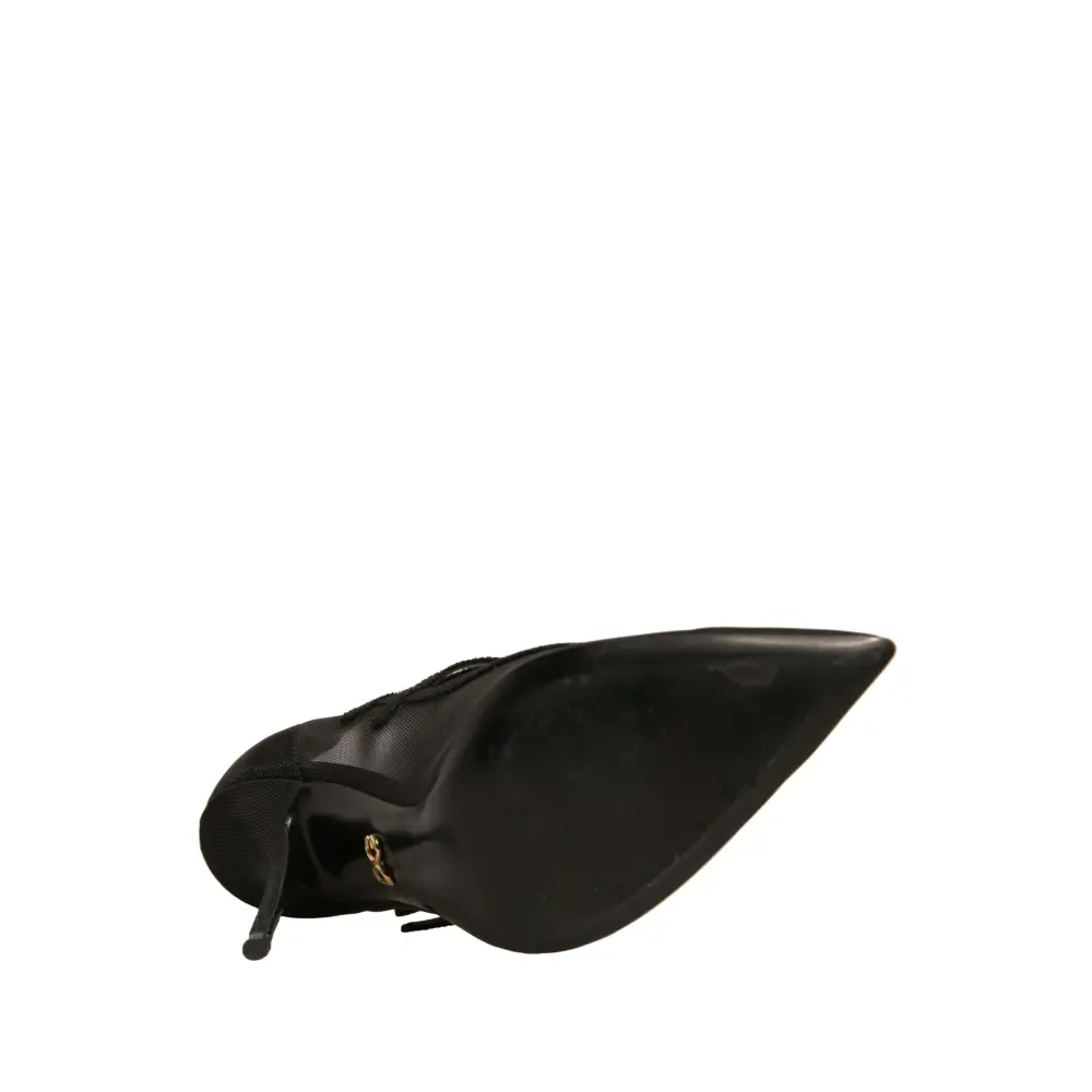 Dolce & Gabbana Schwarz Mesh Mary Jane High Heels Pumps Schuhe