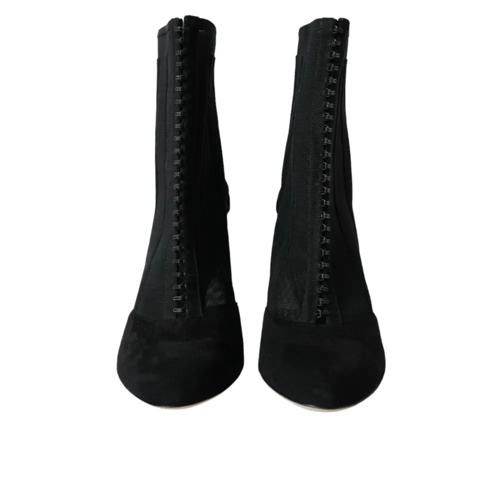 Dolce & Gabbana Schwarz Mesh Stiletto Heels Stiefelette Schuhe - EU40/US9.5