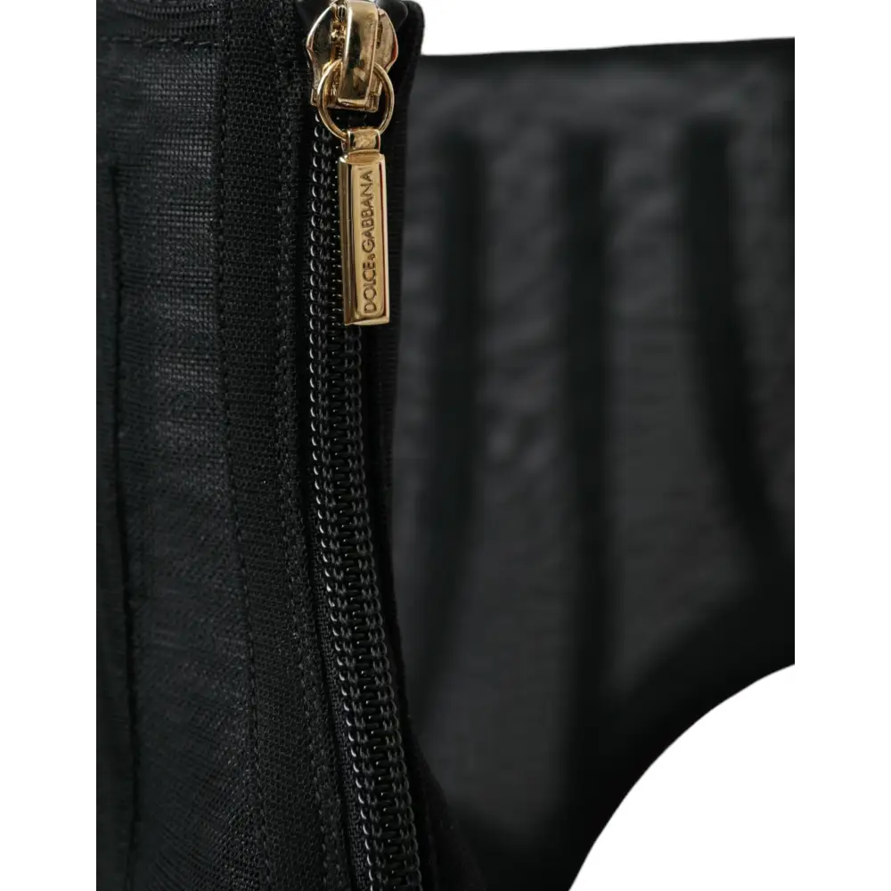 Dolce & Gabbana Schwarz Mesh Stiletto Heels Stiefelette Schuhe - EU40/US9.5