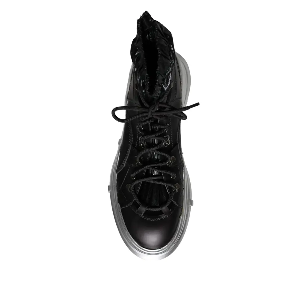 Dolce & Gabbana Schwarz Nylon Galileo High Top Turnschuhe Schuhe - EU44/US11