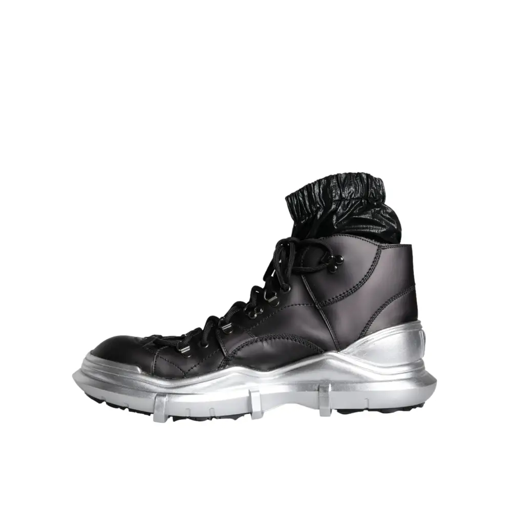 Dolce & Gabbana Schwarz Nylon Galileo High Top Turnschuhe Schuhe - EU44/US11