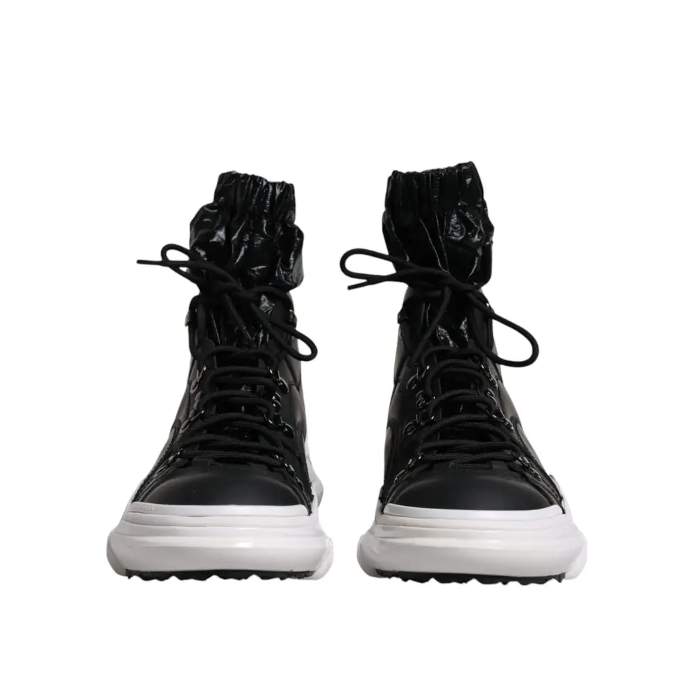 Dolce & Gabbana Schwarz Nylon Galileo High Top Turnschuhe Schuhe - EU44/US11