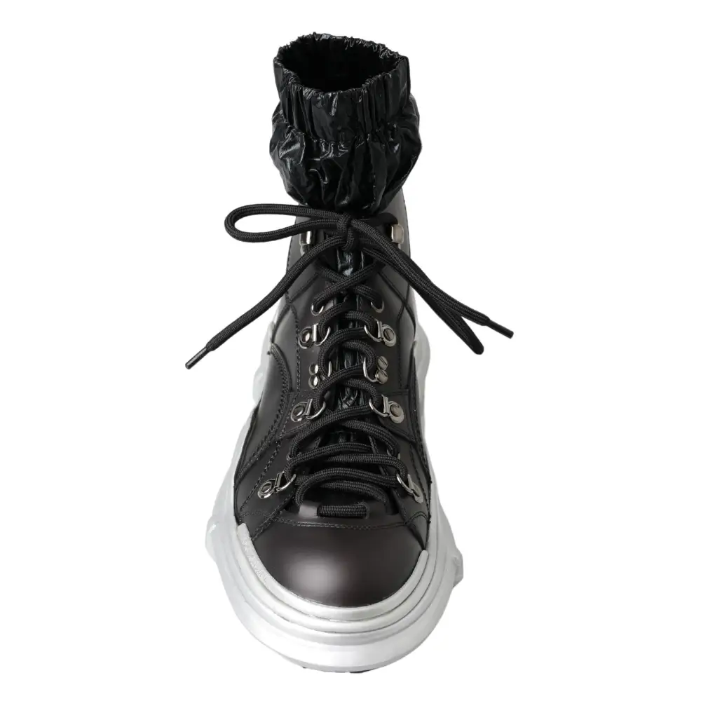 Dolce & Gabbana Schwarz Nylon Galileo High Top Turnschuhe Schuhe - EU41/US8